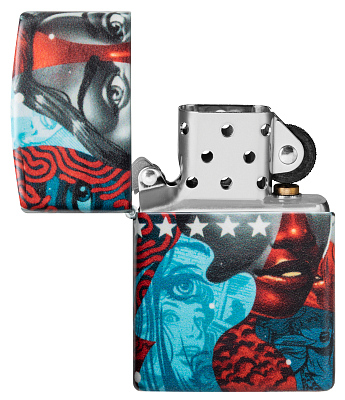 Зажигалка Zippo Tristan Eaton с покрытием White Matte, латунь/сталь, разноцветная, 38x13x57 мм