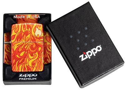 Зажигалка ZIPPO Fire с покрытием 540 Tumbled Brass, латунь/сталь, разноцветная, 38x13x57 мм