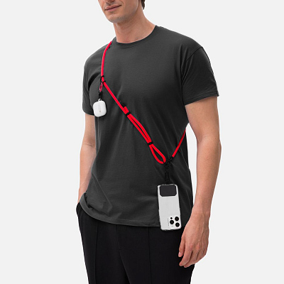 Шнурок для телефона OmniHold, красный