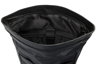 Рюкзак KLONDIKE GOLD «Donald», натуральная кожа в черном цвете, 40 х 42/51,5 х 11 см