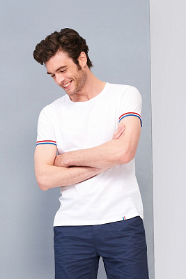 Футболка мужская Rainbow Men, белая с ярко-синим