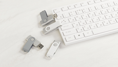 Флеш-карта "Vostok", объем памяти 16GB, покрытие soft touch#, белый