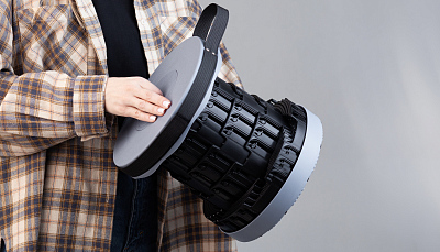 Телескопический стул "Tourist", серый с черным