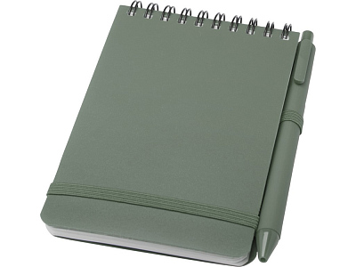 Блокнот А5 Thalaasa с шариковой ручкой (Зеленый яркий)