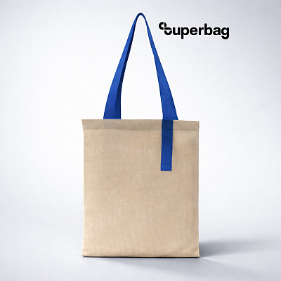 Шоппер Superbag Light, с внутренним креплением (полукольцо) (неокрашенный с синим) (Неокрашенный с синим)