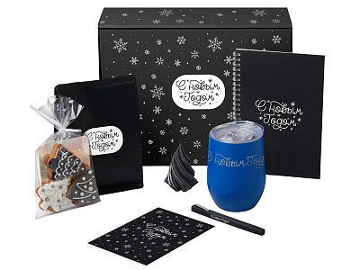 Подарочный набор Re:Start с термокружкой, кофе и блокнотом (Синий)