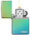 Зажигалка ZIPPO Logo с покрытием High Polish Teal, латунь/сталь, зелёная, глянцевая, 38x13x57 мм - Фото 3