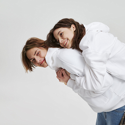 Худи оверсайз унисекс Фьюжн (Fusion), белый