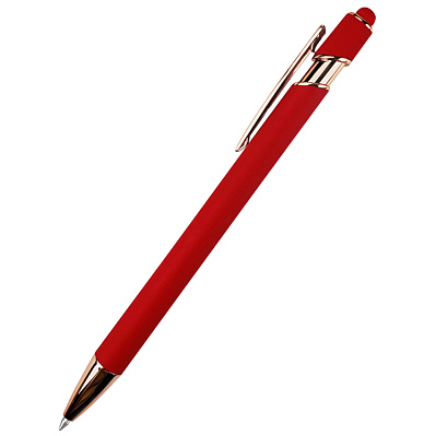 Ручка металлическая Brina софт-тач  (Красный)