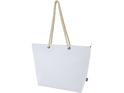 Пляжная сумка-холодильник Panama GRS из переработанных материалов с ручками-шнурками (Белый)