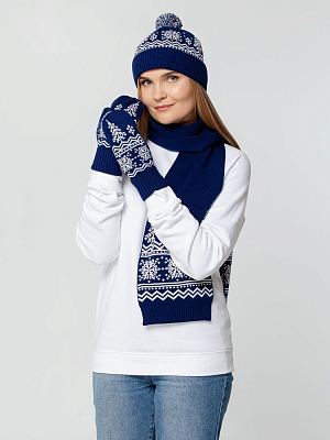 Шапка Elnik, синяя с молочно-белым