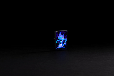 Зажигалка ZIPPO Counter Culture с покрытием Black Light, латунь/сталь, черная,матовая 38x13x57 мм