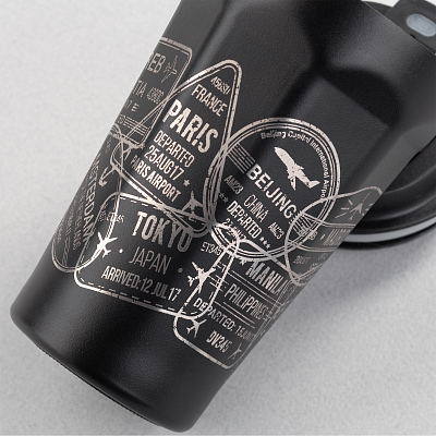 Термостакан "Legend_Вояж" 390 мл с индикацией температуры, покрытие пудра, черный