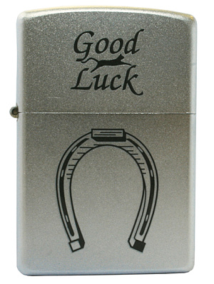 Зажигалка ZIPPO Horse Shoe, с покрытием Satin Chrome™, латунь/сталь, серебристая, 38x13x57 мм (Серебристый)