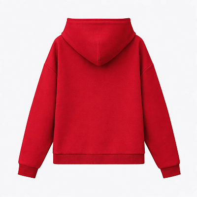 Худи релакс унисекс Баланс (Balance), с начесом, красный