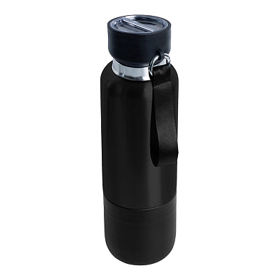 Термос Hike c ланьярдом и манжетой  (Чёрный)