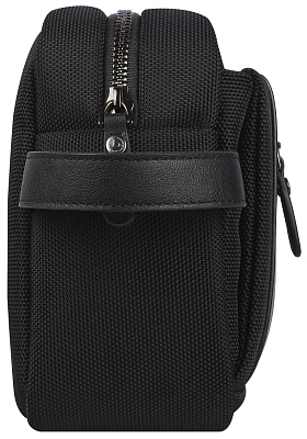 Несессер мужской BUGATTI Nero, чёрный, нейлон 1680D/кожа, 24х7,5х16 см