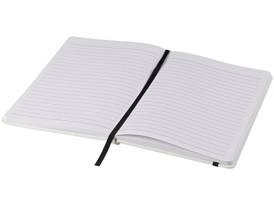 Блокнот А5 Spectrum с белой обложкой и цветной резинкой