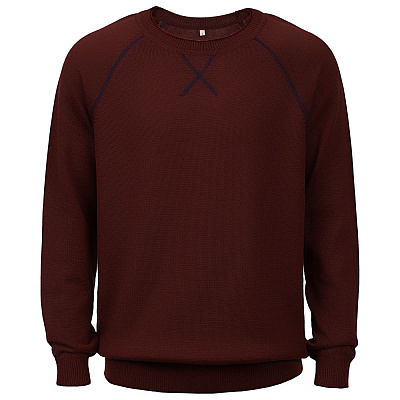 Джемпер Stitch с контрастной отделкой  с синим (Бордовый)