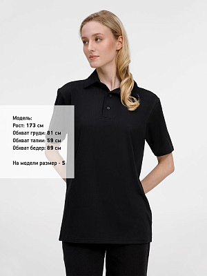 Рубашка поло унисекс Senti, черная