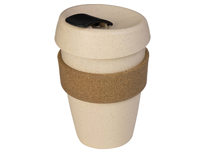 Стакан из пшеничного волокна с двойными стенками Pino (Натуральный, черный, коричневый)