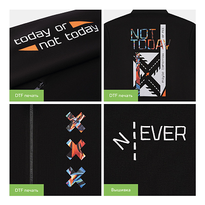 Толстовка на молнии ASTIN черная, размер XL