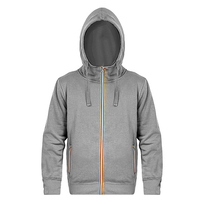 Толстовка худи на молнии с начесом LAS VEGAS MAN 280 (Серый меланж)