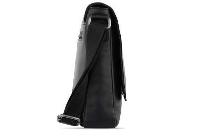 Сумка через плечо KLONDIKE GOLD «Taylor», натуральная кожа в черном цвете, 22 х 23,5 х 5,5 см