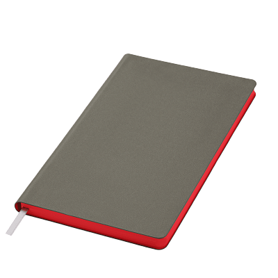 Ежедневник Latte soft touch недатированный, серый/красный