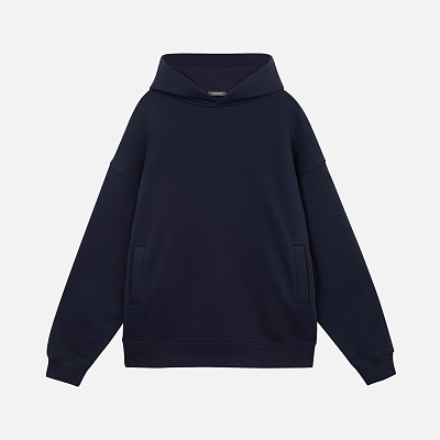 Худи оверсайз унисекс Фьюжн (Fusion), темно-синий, размер XS/S