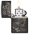 Зажигалка ZIPPO Skull с покрытием High Polish Black, латунь/сталь, черная, глянцевая, 38x13x57 мм - Фото 3
