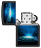 Зажигалка ZIPPO UFO Flame с покрытием Black Light, латунь/сталь, черная, матовая, 38x13x57 мм - Фото 4