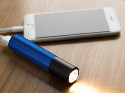 Портативное зарядное устройство Юпитер с фонариком, 3000 mAh