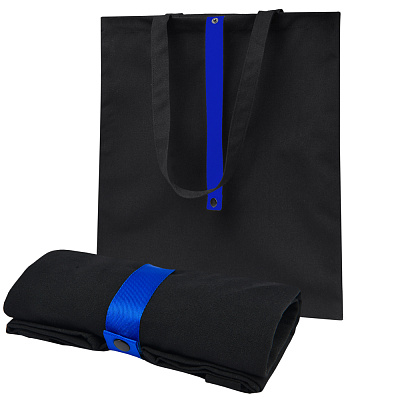 Сумка для покупок Rock’n’ROLL 260 г/м², синяя (Черный/синий)