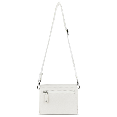 Сумка через плечо женская BUGATTI Elsa, белая, воловья кожа/полиэстер, 18,5х8,5х14,5 см