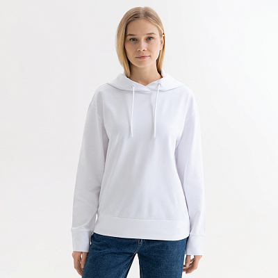 Худи с капюшоном, унисекс  ALEX белый, размер L