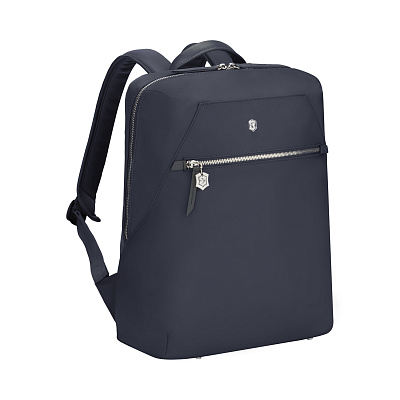 Рюкзак VICTORINOX Victoria Signature Compact Backpack, синий, нейлон/кожа, 30x16x38 см