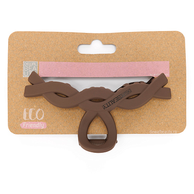 Заколка-краб для волос Dewal Beauty 1 шт/ уп.коричневая, средняя