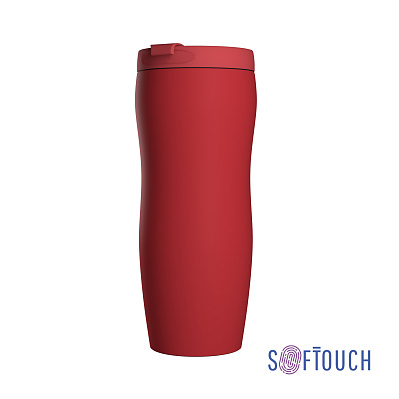 Термостакан "Монтана", покрытие soft touch, 0,4 л., черный  (Красный)