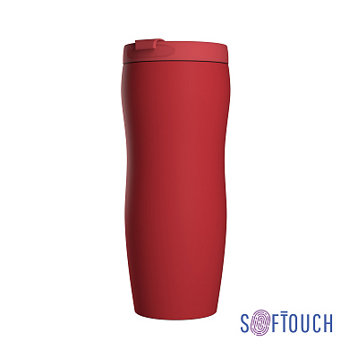 Термостакан "Монтана", покрытие soft touch, 0,4 л., черный, красный