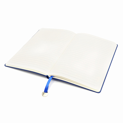 Блокнот A5 Officer в мягком переплёте с металлической биркой, синий