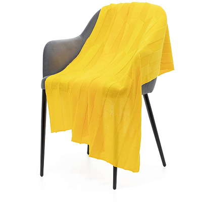 Плед Rombus, белый (молочный) (Желтый)