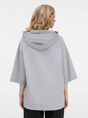 Футболка оверсайз унисекс с капюшоном Neofit, светло-серая
