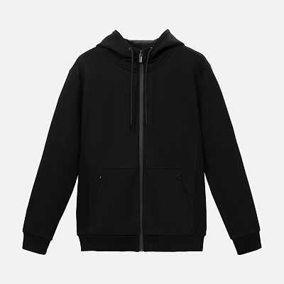 Толстовка на молнии с капюшоном MATEO черная, размер XXL