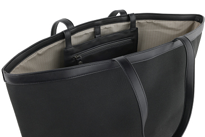 Сумка-тоут женская большая BUGATTI Elena, черная, канвас, полиуретан, 58 x 22 x 31,5 см