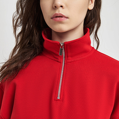 Толстовка на молнии унисекс Флоу (Flow), красная, размер XS/S