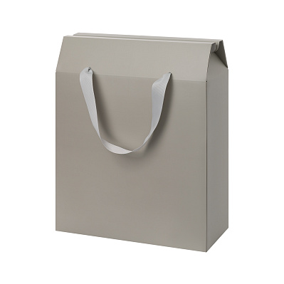 Подарочная коробка-пакет универсальная большая, серая (Серый)