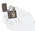 Зажигалка ZIPPO Lucky 7 Design с покрытием Black Ice®, латунь/сталь, черная, 38x13x57 мм - Фото 5
