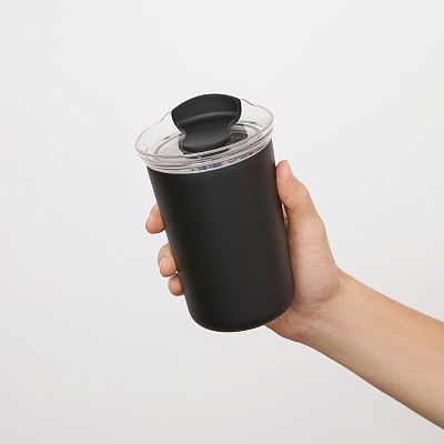 Термокружка вакуумная Страда, черная