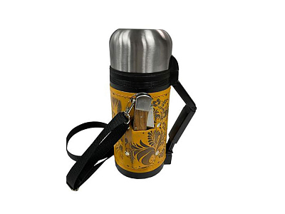 Термос в кожаном чехле